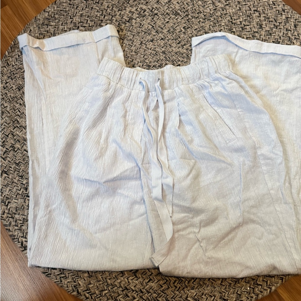 Forever 21 Light Blue Drawstring Relaxed Pants